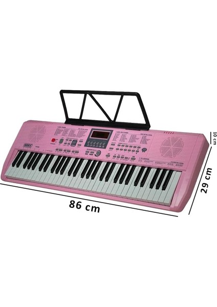 PS-1800PK-H 61 Tuşlu Kaliteli Pembe Org Dijital Ekranlı Kulaklık Çanta Notalık Adaptör Sticker Metod indirimleri