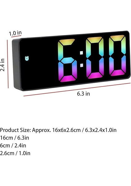LED Dijital Masa Saati Termometre Alarm Takvimli Mod Ayarlı (Renkli) fırsatları