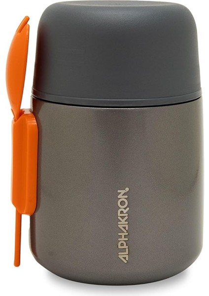 Vakumlu Çelik Yemek Termosu, 500 Ml, Kaşıklı (Antrasit)