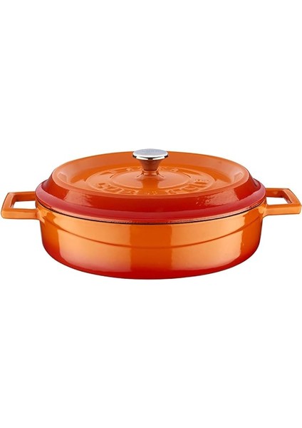 Döküm Çok Amaçlı Yayvan Tencere 24 cm Turuncu - Lv Y St 24 K2