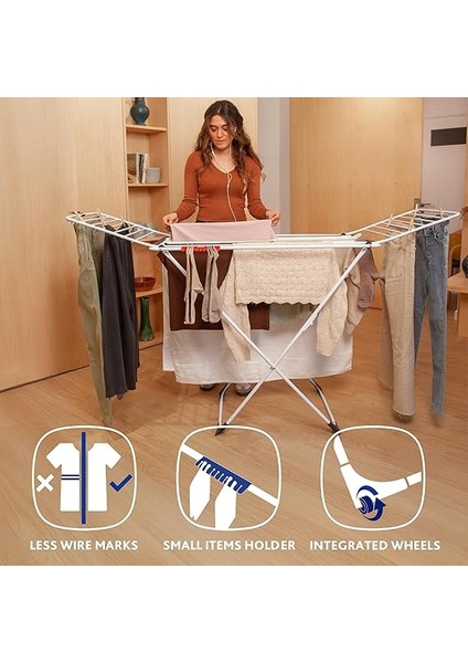 Extra 20 Metre Kurutma Alanına Sahip, Tekerli ve Kanatlı Çamaşır Kurutmalığı modelleri