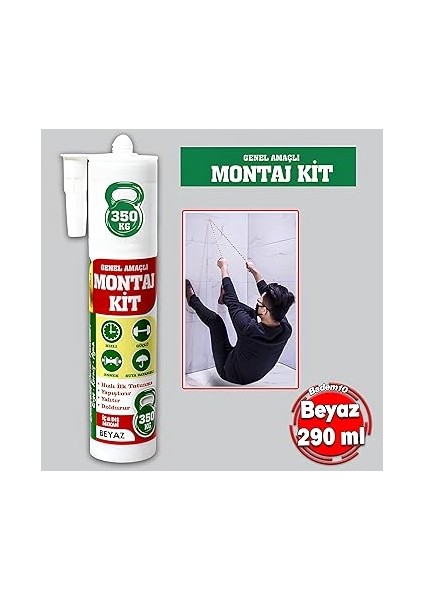 Yapıştırıcı 290 ml Beyaz Mutfak Banyo Ahşap Dolap Beton Fayans Mermer Çok Genel Amaçlı fiyatları