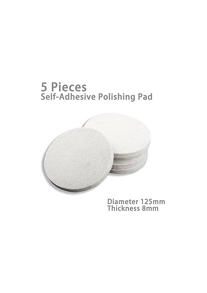 5 Adet 125 mm (5 Inç) x 8 mm (U x D) Yün Keçe Parlatma Pedi, Cam, Plastik, Metal, Mermer, Parlatma Pedi, Mutfak, Banyo Için Eksantrik Zımpara fırsatları