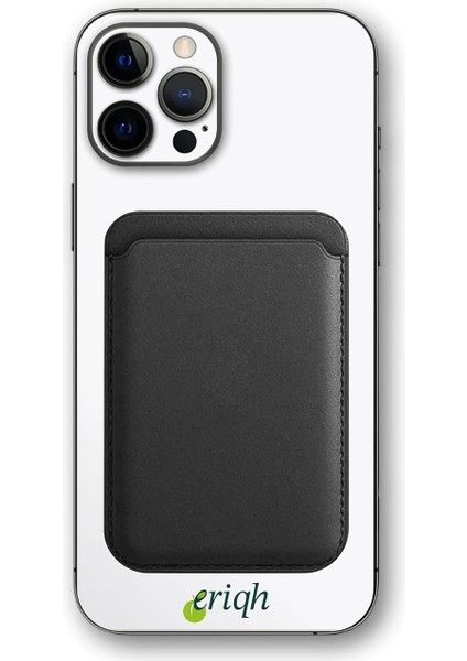 Magsafe Özellikli Kartlık, iPhone 11-12-13-14-15-16 Serisi Uyumlu, 3 Kart Kapasiteli Suni Deri Cüzdan, Siyah