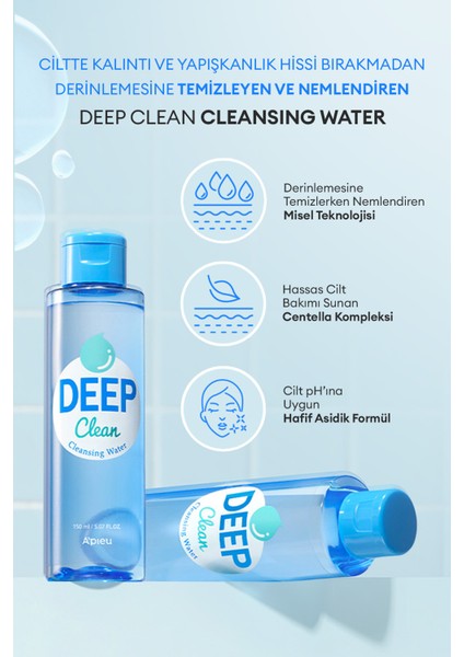 Makyajı ve Cildi Derinlemesine Arındıran Makyaj Temizleme Suyu A'PIEU Deep Clean Cleansing Water