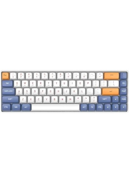 A68 Starry Blue Kablosuz Mekanik Gaming Klavye – Red Switch, 68 Tuş, Hot Swap, USB Type-C + 2.4g Wireless, 1200MAH Batarya, Pbt Tuş, Ingilizce Q