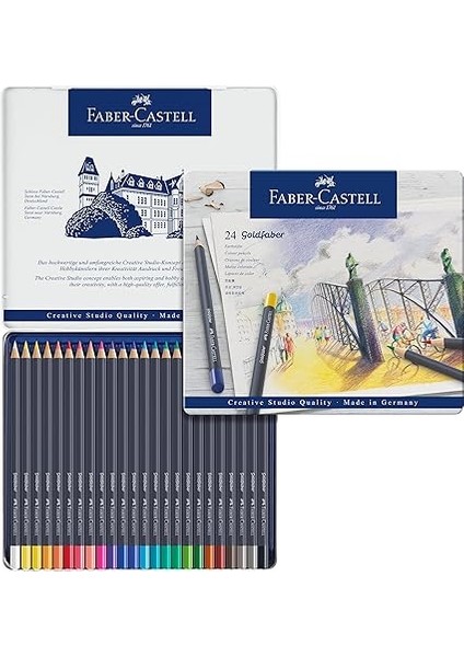 Goldfaber Sulu Boya Kalemi, 24 Renk, Yüksek Pigment, Canlı Renkler, Su ile Çözünebilir, Dayanıklı Uç fiyatları