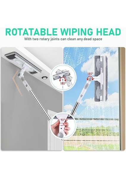 Döner Başlıklıteleskopik Camsil, Çekçek, Cam Silme Aparatı, Mop Gri (NKS131) fiyatları