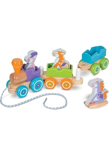 &amp; Doug Ahşap Çek Çek Tren, Sallanan Çiftlik Hayvanları fırsatları