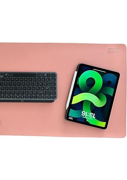 El Yapımı Deri Masa Pad - Premium Kaymaz Deri Mousepad ve Klavye Altlığı - Sümen Masa Matı (Pudra) modelleri
