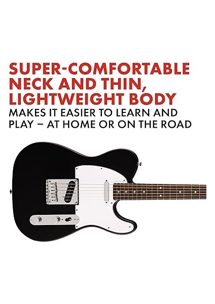 Squier Debut Serisi Telecaster Elektro Gitar, Yeni Başlayanlar Için Gitar, Siyah modelleri