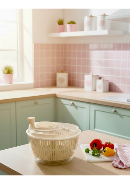 Salata ve Sebze Kurutucu Jumbo Boy 5 Litre – Bpa Free, Bulaşık Makinesine Uyumlu