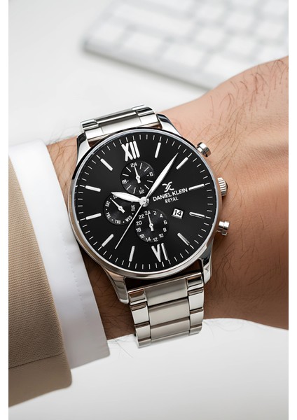 Takvimli Erkek Kol Saati Çelik Kordon Çelik Kasa Bileklik Hediyeli 3 ATM Suya Dayanıklılık zmdk1134