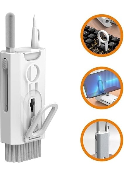 8'i 1 Arada Klavye Temizleme Kiti Elektronik Temizleyici Aracı Telefon Ekran Temizleyici Dizüstü Bilgisayar Monitör Tv Kulaklık Telefon Için Yumuşak Klavye Fırçası ile fırsatları