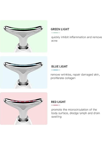 Boyun Yüz Masaj Aleti, Sıkılaştırıcı Kırışıklık Giderme Aleti, Çift Çene Azaltıcı Titreşim Masajı Cilt Sıkılaştırma Yüz Şekillendirme Için 3 Renk Modlu fırsatları