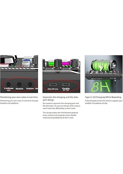 Podcast Mikrofon Paketi, F998 Canlı Ses Kartı Kiti ile BM-800 Kondansatör Mikrofon, Pc Telefon Stüdyo Kaydı ve Yayıncılığı Için Ses Değiştirici ve Mikser F998+ALTIN Mikrofon+Ayarlanabilir Kol modelleri