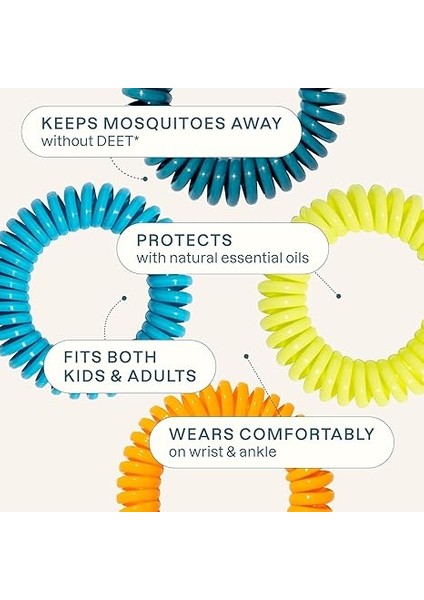 Yetişkinler ve Çocuklar Için 10'lu Paket Sivrisinek Kovucu Bileklik - Doğal Deet Içermeyen Bantlar, Ayrı Sarılmış fırsatları