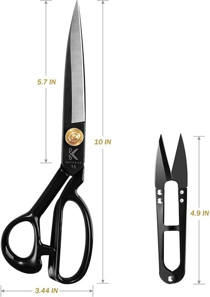 Kumaş Makas 25.5cm - Kumaş Giyim Deri Sağ Elle Siyah Kesim Için Terzi Makas fırsatları