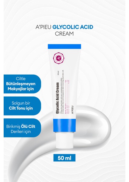 Glycolic Acid İçeren Peeling Etkili Krem A'PIEU Glycolic Acid Cream indirimleri