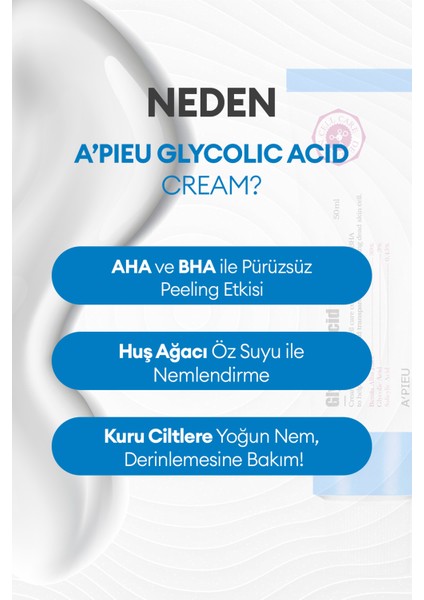 Glycolic Acid İçeren Peeling Etkili Krem A'PIEU Glycolic Acid Cream