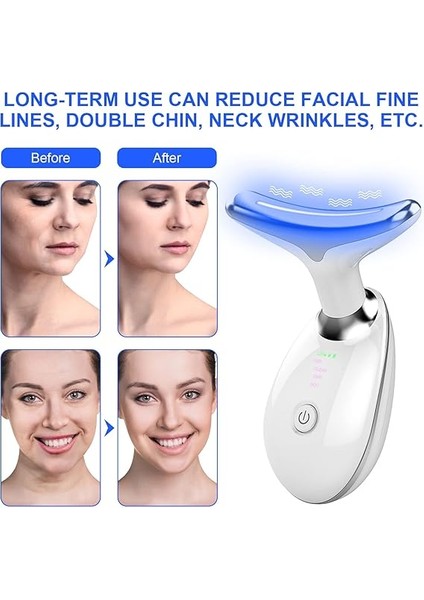Boyun Yüzü, Yüz ve Boyun Masajı Için Sıkılaştırıcı Kırışıklık Giderme Cihazı, Çift Çene Azaltıcı Titreşim Masajı Cilt Bakımı, Iyileştirme, Sıkılaştırma, Sıkılaştırma ve Pürüzsüz indirimleri