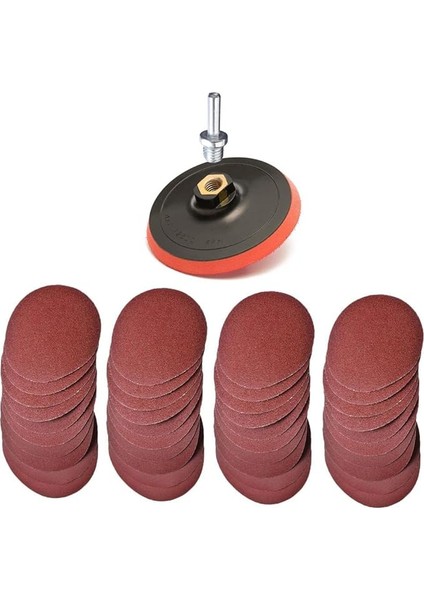 Zımpara Seti 62 Parça 115 mm Avuç Taşlamaya Uygun + Matkap Aparatı