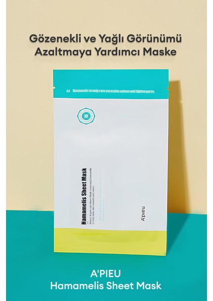 Hamamelis Özlü Yağlanma ve Gözenek Karşıtı Bakım Sunan Yaprak Maske A'PIEU Hamamelis Sheet Mask indirimleri
