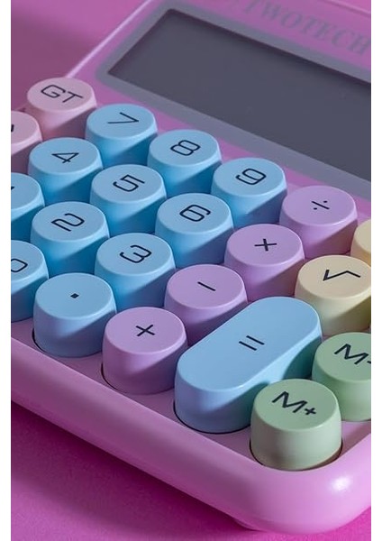 Hesap Makinesi Geniş ve Renkli Tasarım (Güneş Enerjili) - BL21255 (Pembe) fiyatları