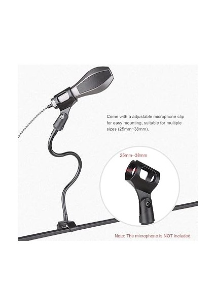 Mikrofon Braketi Kaz Boynu Braketi Hortum Destek Standı Canlı Destek Masaüstü Braketi Mikrofon Için Aksesuar Siyah indirimleri