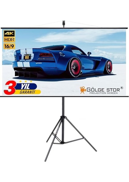 Stor EN150CM BOY95CM Projeksiyon Perdesi Tripodlu-Ayaklı Taşınabilir Yeni Akıllı Kumaş Işık Geçirmez