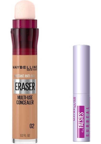 New York Instant Anti Age Eraser Kapatıcı 02 Nude &amp; Mini Tattoo Liner Gel Pencil Makyaj Seti