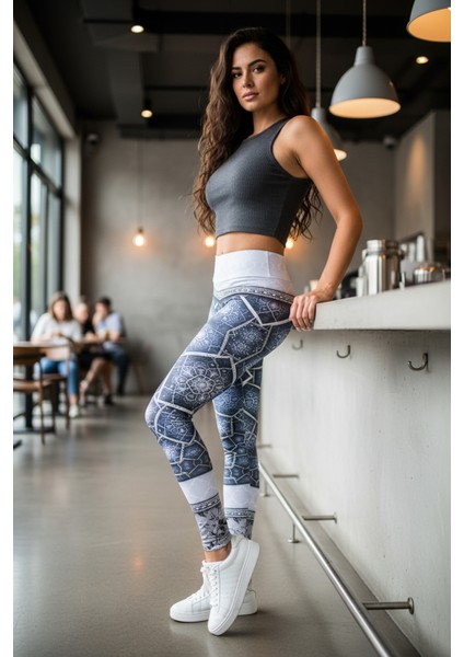 Parlak Taşlı Spor Şık Baskılı Bayan Tayt modelleri