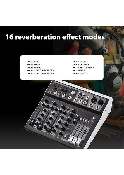 Ses Mikseri 4 Kanallı Miks Konsolu 48V Fantom Güç Ev Stüdyosu Kaydı Dj Ağı Canlı Yayın Çok Işlevli Profesyonel Miks Konsolu 16 Yankılanma Efekti Bt Modülü fırsatları