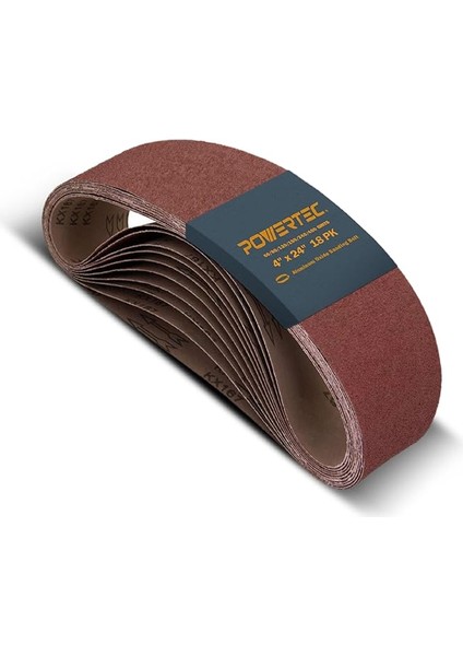 110008 4 x 24 Inç Zımpara Kayışları | Alüminyum Oksit Zımpara Kemeri Çeşitleri, 3 Adet 60 80 120 150 240 400 Irmik | Taşınabilir Bantlı Zımpara Makinesi Için Premium Zımpara Kağıdı - 18'li