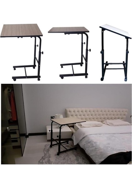 Yatak Çekyat Çalışma Yemek Masası Boy Eğim Ayarlanabilir Sehpa Tekerlekli Çalışma Masası indirimleri