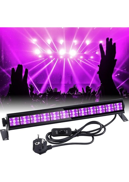 Siyah Işık Uv Bar, 36 W 12 LED Siyah Işık Lambası, 390 – 400 Nm Uva Sınıfı, Dalga Boyu, LED Uv Işık, 1,5 M Güç Kablosu, Cadılar Bayramı, Vücut Boyama, Sahne ve Parti Dekorasyonu Için