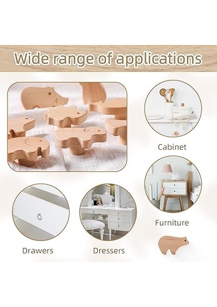 12 Adet Ahşap Dolap Topuzları Vidalar, Hayvan Şekli Mobilya Çekme Kolu Çocuk Odası Için, Günlük Renk Ahşap Kulplar Için Dolaplar Için Çocuk Odası fırsatları