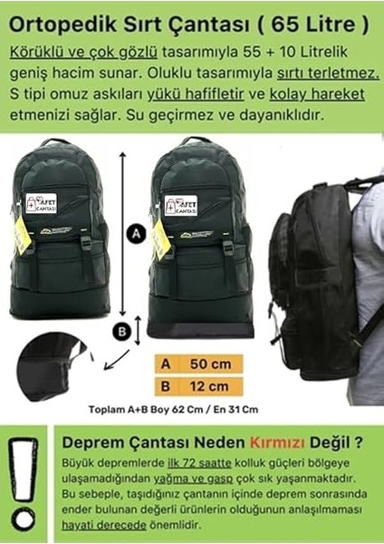 Deprem Çantası, 208 Parça, 4 Kişilik Aile Için, Acil Durum ve Ilkyardım Seti fırsatları