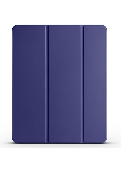 iPad Air 13 2025 M3 Kılıf Kalem Bölmeli Smart Cover Standlı Tablet Kılıf Lacivert