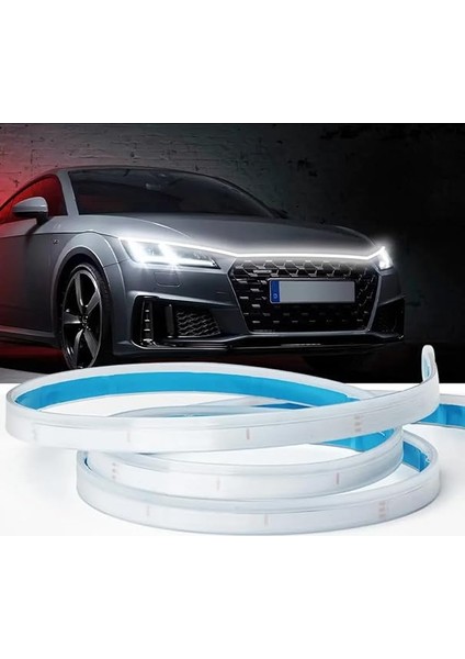 3 Serisi ile Uyumlu Kaput Ledi, Gündüz Ledi, Silikon 150CM Beyaz Araç Kaput LED Şerit fiyatları