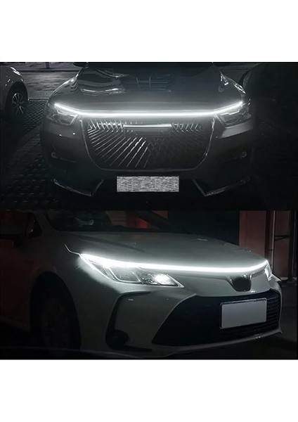 3 Serisi ile Uyumlu Kaput Ledi, Gündüz Ledi, Silikon 150CM Beyaz Araç Kaput LED Şerit fırsatları