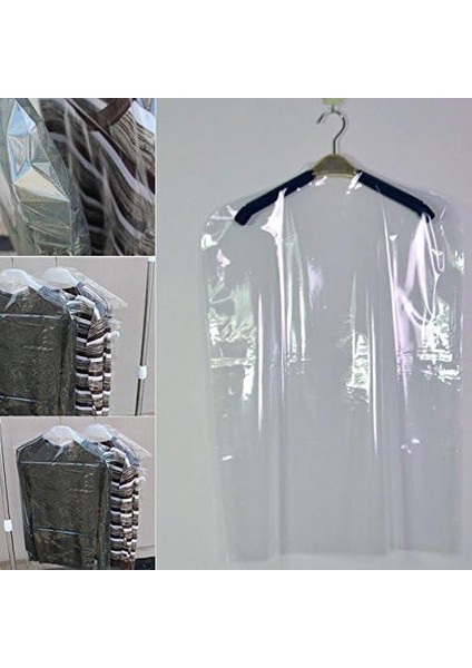 Kırtasiye Şeffaf Elbise Torbası - 10 Adet (60X120, Şeffaf)