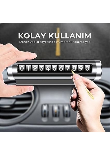 Numaratör Araç Içi Park Telefon Numarası - Çevirmeli Dayanıklı Parkmatik Torpido Üstü Araba Telefon Numaralık - Oto Aksesuar Numaramatik modelleri