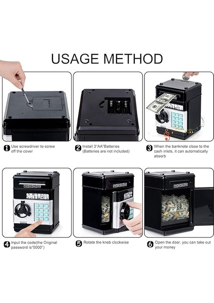Dijital Kumbara Mini Atm 3 4 5+ Yaş Çocuklar Için Güvenli Para Bankası, Nakit Para Tasarruf Kutusu Erkek Kız Çocuklar Için Güvenli Para Kutusu, Doğum Günü Çocuk Bayramı Için Mükemmel Kumbara modelleri