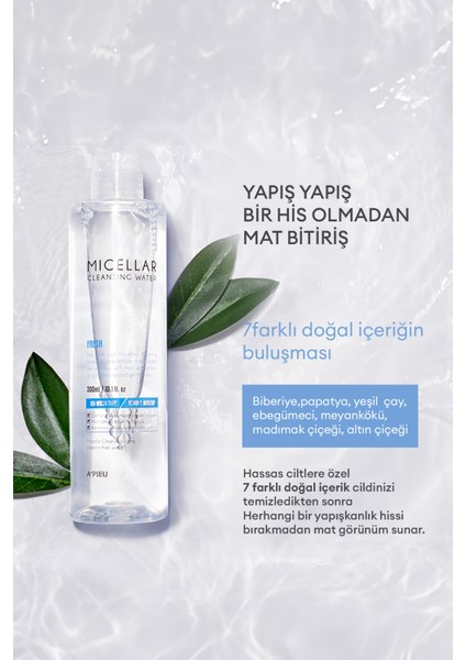 Hassas Ciltlere Özel Micellar Makyaj Temizleme Suyu A'PIEU Micellar Cleansing Water (Fresh) 300ml indirimleri