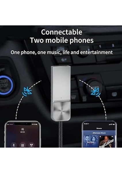 MT06 Mikrofonlu Araç Bluetooth 5.1 Kiti Herhangi Bir Kulaklık Aux Çıkışını Kablosuz Bağlantı Yapar fiyatları