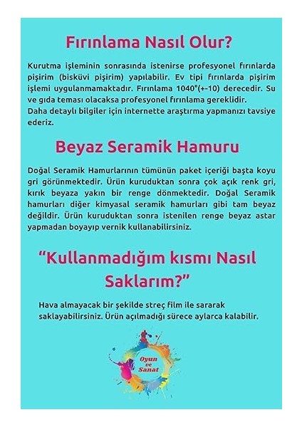 Doğal Seramik Hamuru Doğal Seramik Hamuru 2x 250 gr (500 Gr) Kil Çamuru, Okul Için Doğal Oyun Hamuru modelleri