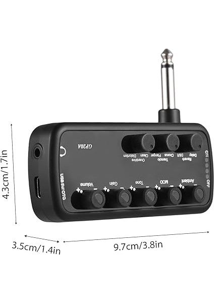 Gitar Amfisi Amfi Taşınabilir Kulaklık Gitar Amfisi Tak ve Çalıştır Elektrik Gitar Müzik Aleti 3 Dahili Hoparlör Simülasyonları Otg Dahili Kayıt indirimleri