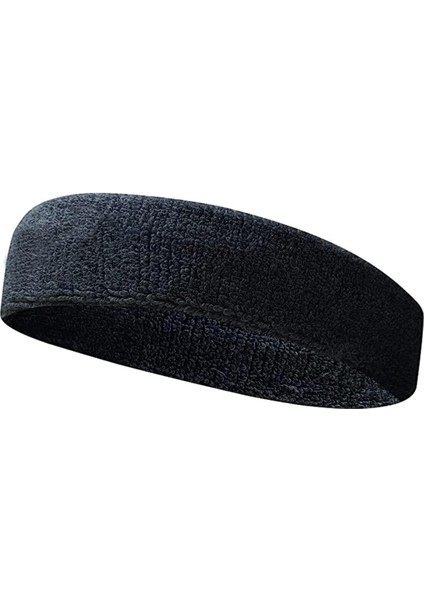 Sporcu Havlu Kafa Bandı Ter Bandı Headband Tenis Saç Bandı Siyah fırsatları