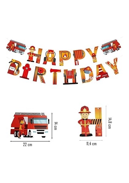 Itfaiyeci Happy Birthday Çelenk, Itfaiyeci Doğum Günü Dekorasyonu, Doğum Günü Çelenk Seti, Parti Dekorasyonu, Itfaiye Tarzı, Happy Birthday Yazısı, Çocuk Partisi Için fiyatları
